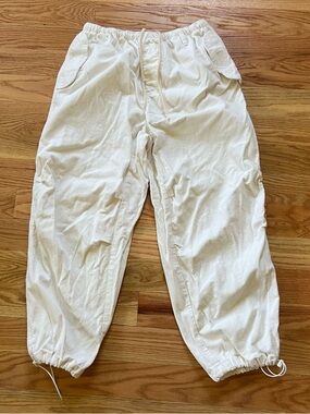 BDG Cream Elastic-Waist Drawstring Pants
